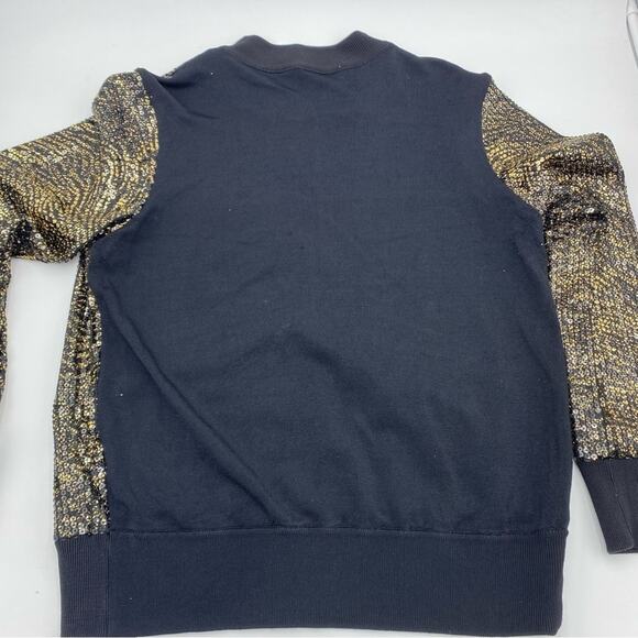 Berek Jacket Womans Large Black & Gold Glitter Rhinestone Electric Grandma - Picture 2 of 9